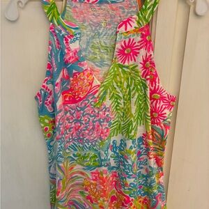 Lilly Pulitzer Lover’s Coral Arya Tank Top Size Small